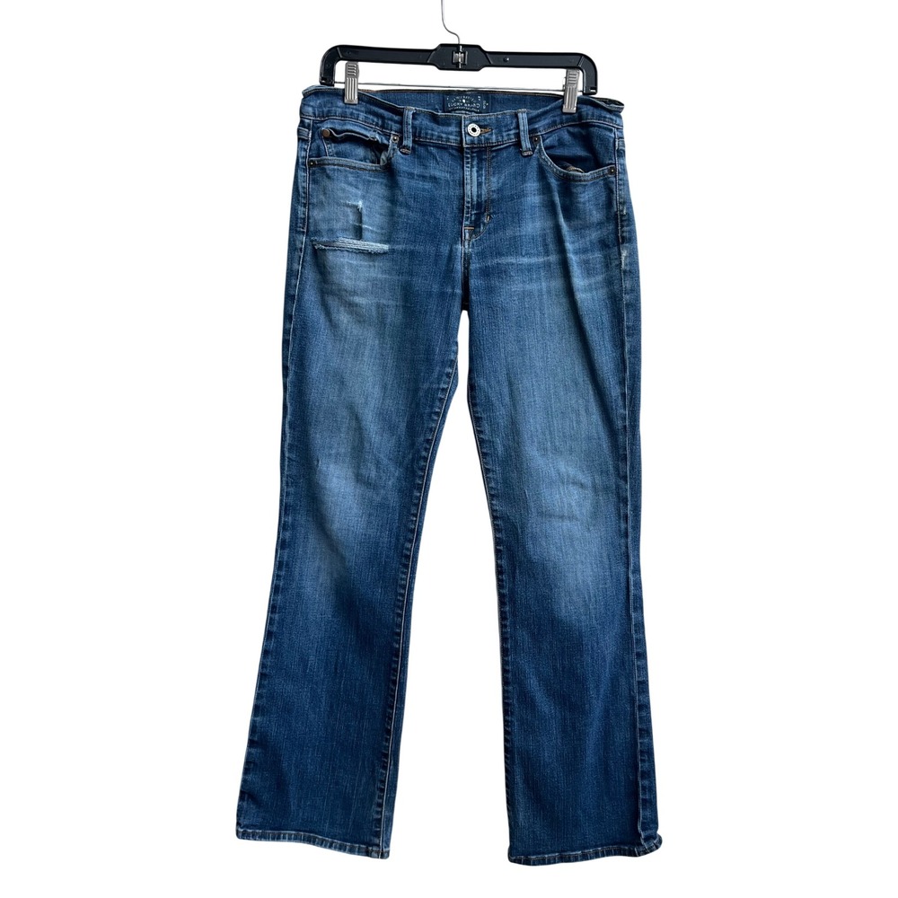 Lucky Brand Sweet Boot Jeans Women‎ Size 10 30 Medium Wash Distressed Bootcut